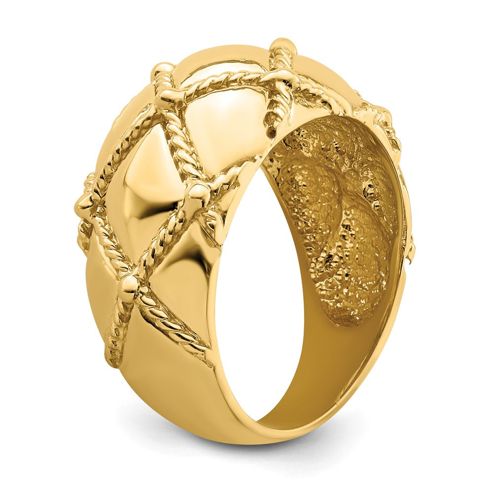 14k Quilted Rope Solid Dame Ring