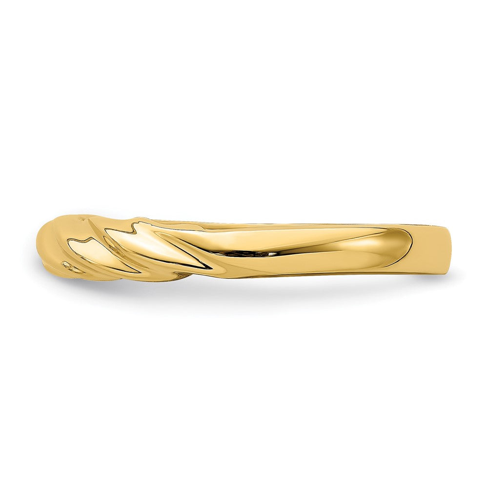 14k Yellow Gold Polished Thin Ribbed Dome Ring