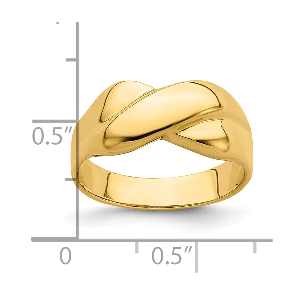 14K Polished   X   Dome Ring