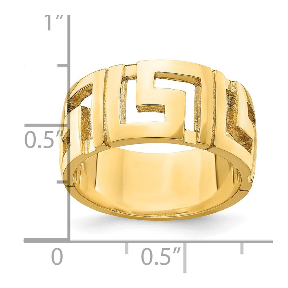 14k Cut-Out Greek Key Band