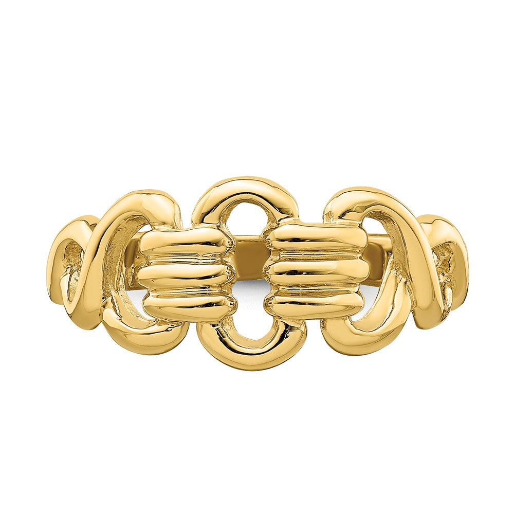 14K Polished Freeform Links Ring