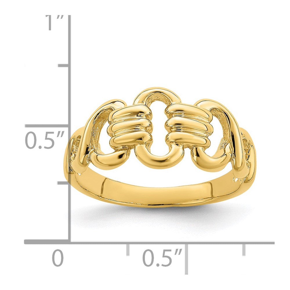14K Polished Freeform Links Ring