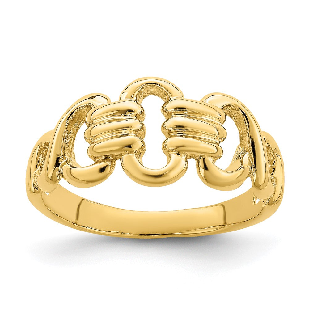 14K Polished Freeform Links Ring