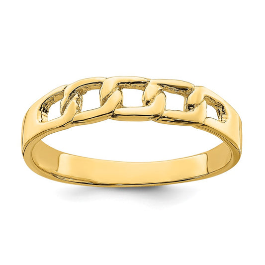 14k Polished Link Band Ring