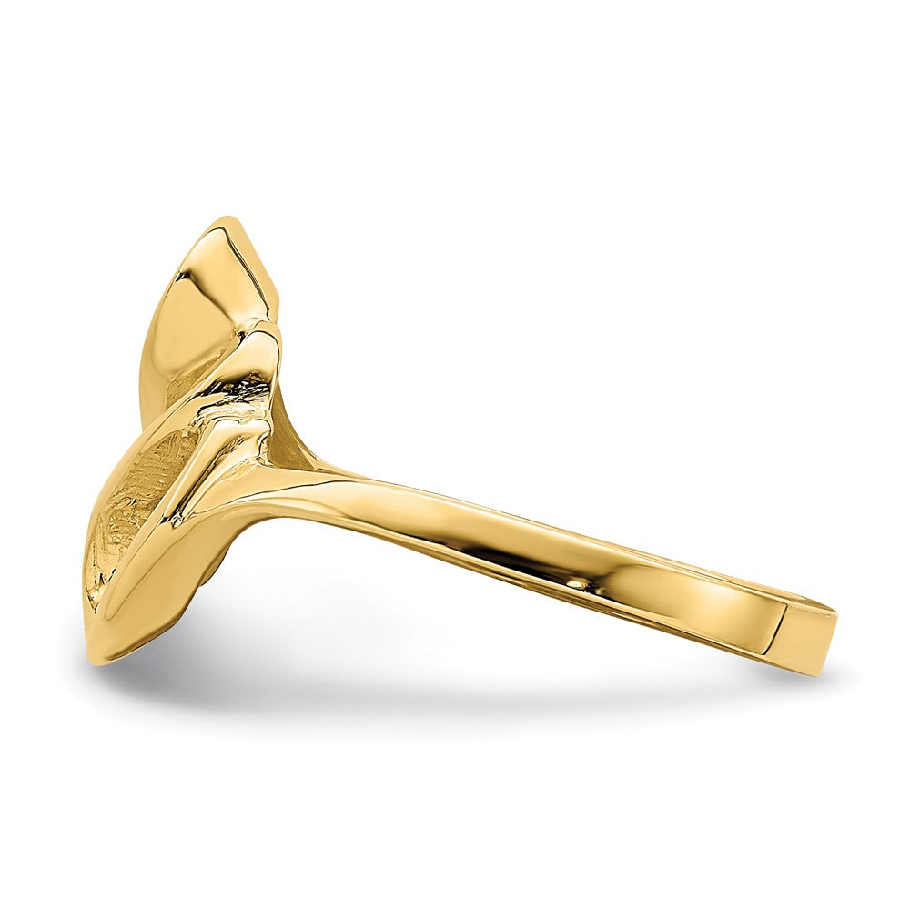 14k Polished Beehive Freeform Ring