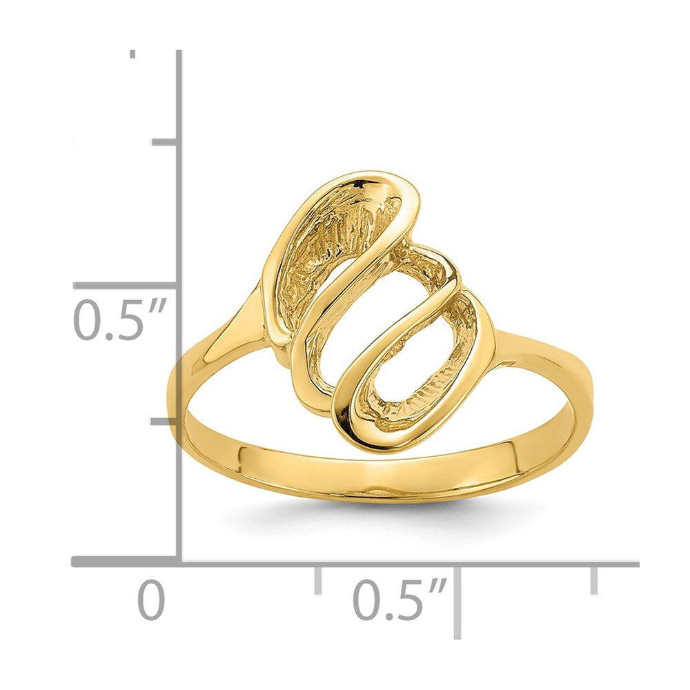 14k Polished Beehive Freeform Ring