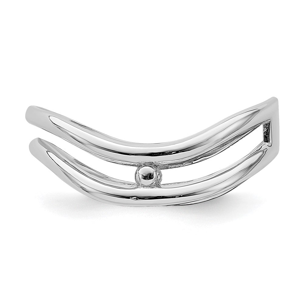 14k White Gold Double Wave Fashion Thumb Ring