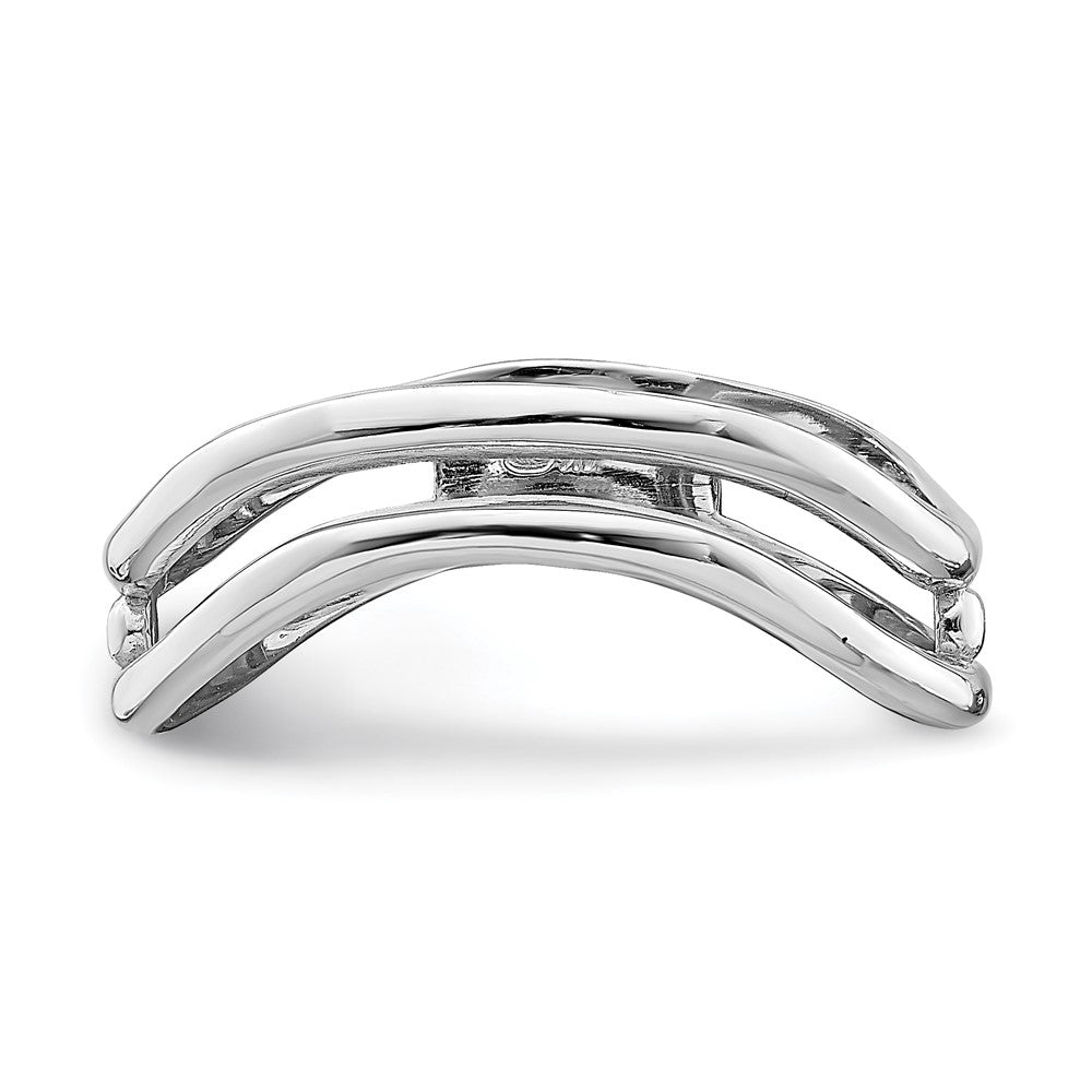 14k White Gold Double Wave Fashion Thumb Ring