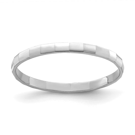 14k White Gold Bamboo Band Ring