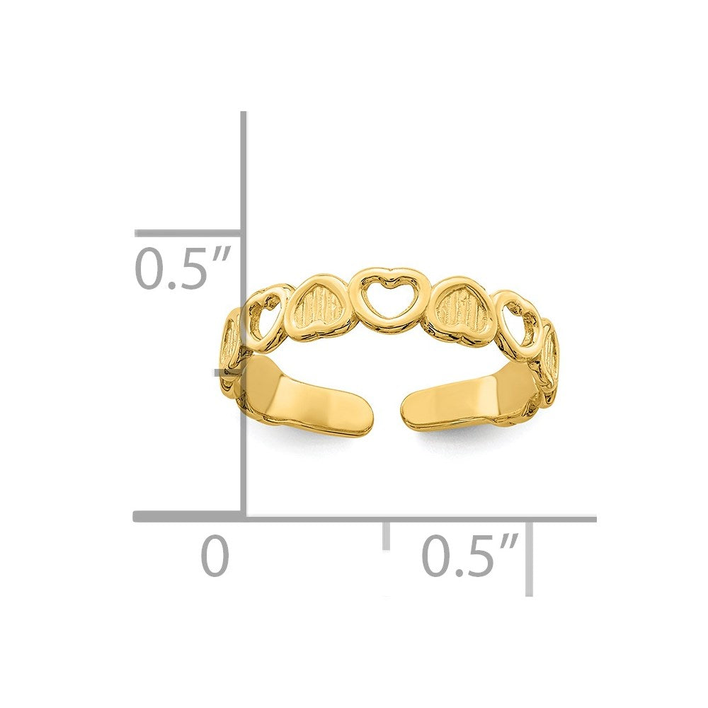 14k Adjustable Heart Toe Ring