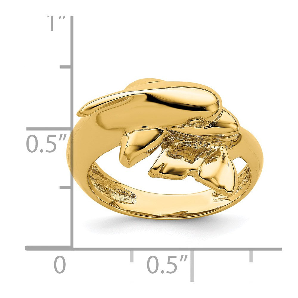 14k Polished Dolphin Ring