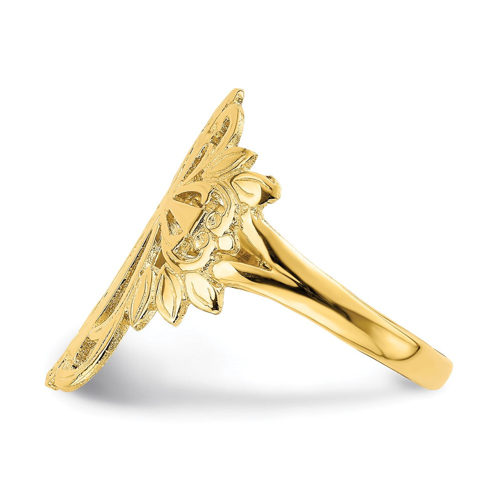 14k Polished Cut-Out Cross Ring