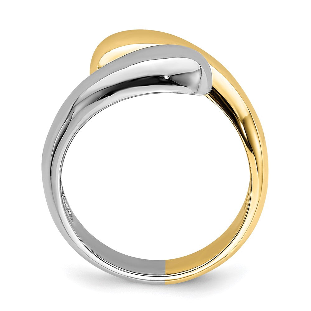 14k Two-tone Polished Bypass Ring