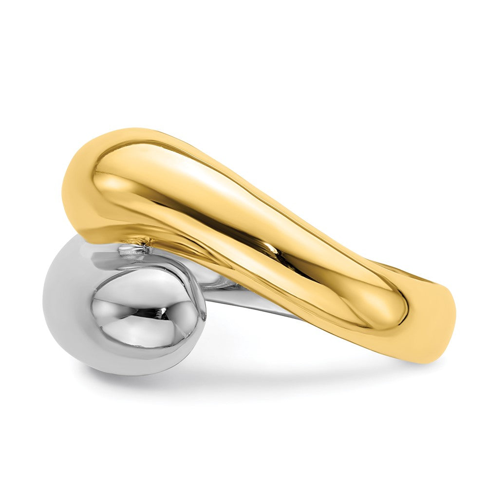 14k Two-tone Polished Bypass Ring