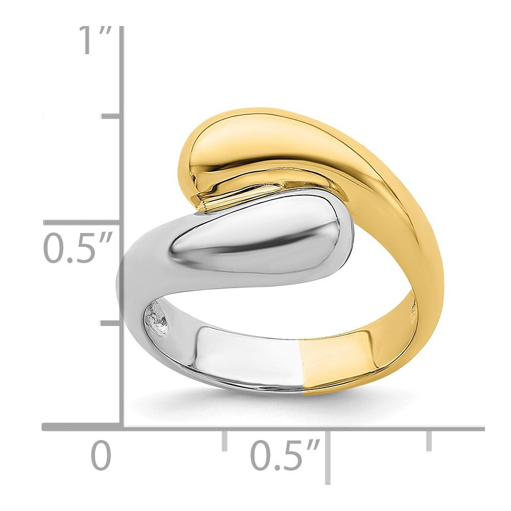 14k Two-tone Polished Bypass Ring