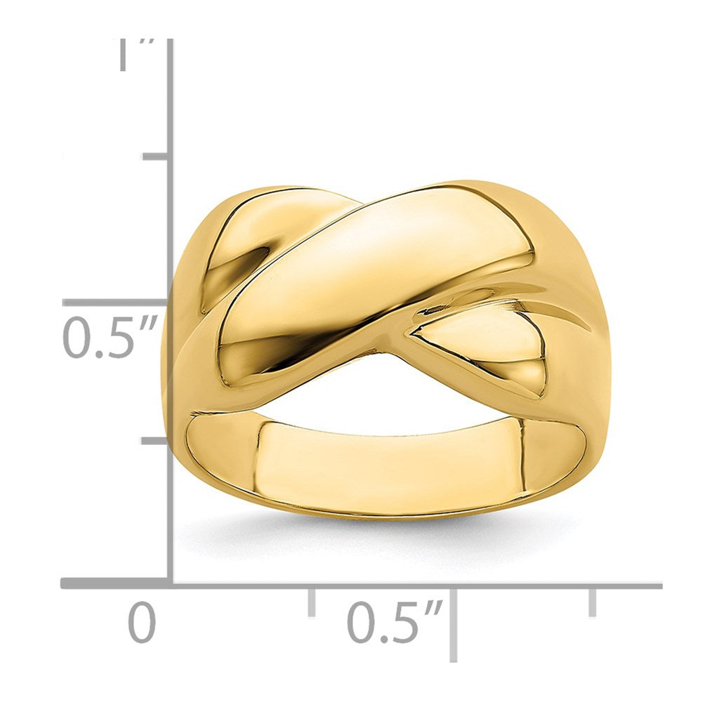 14K Polished   X   Dome Ring