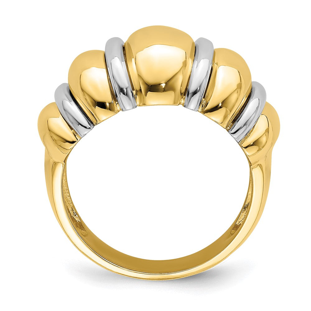 14k Two-tone Shrimp Dome Ring