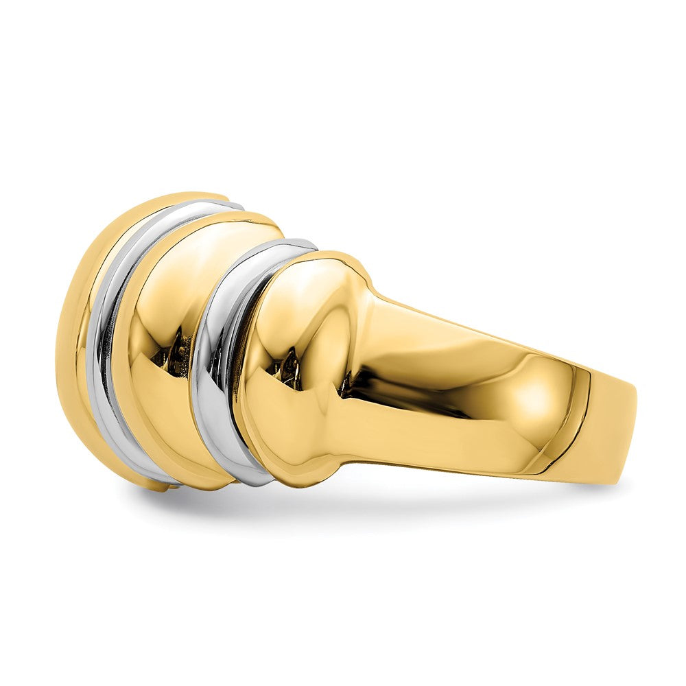 14k Two-tone Shrimp Dome Ring