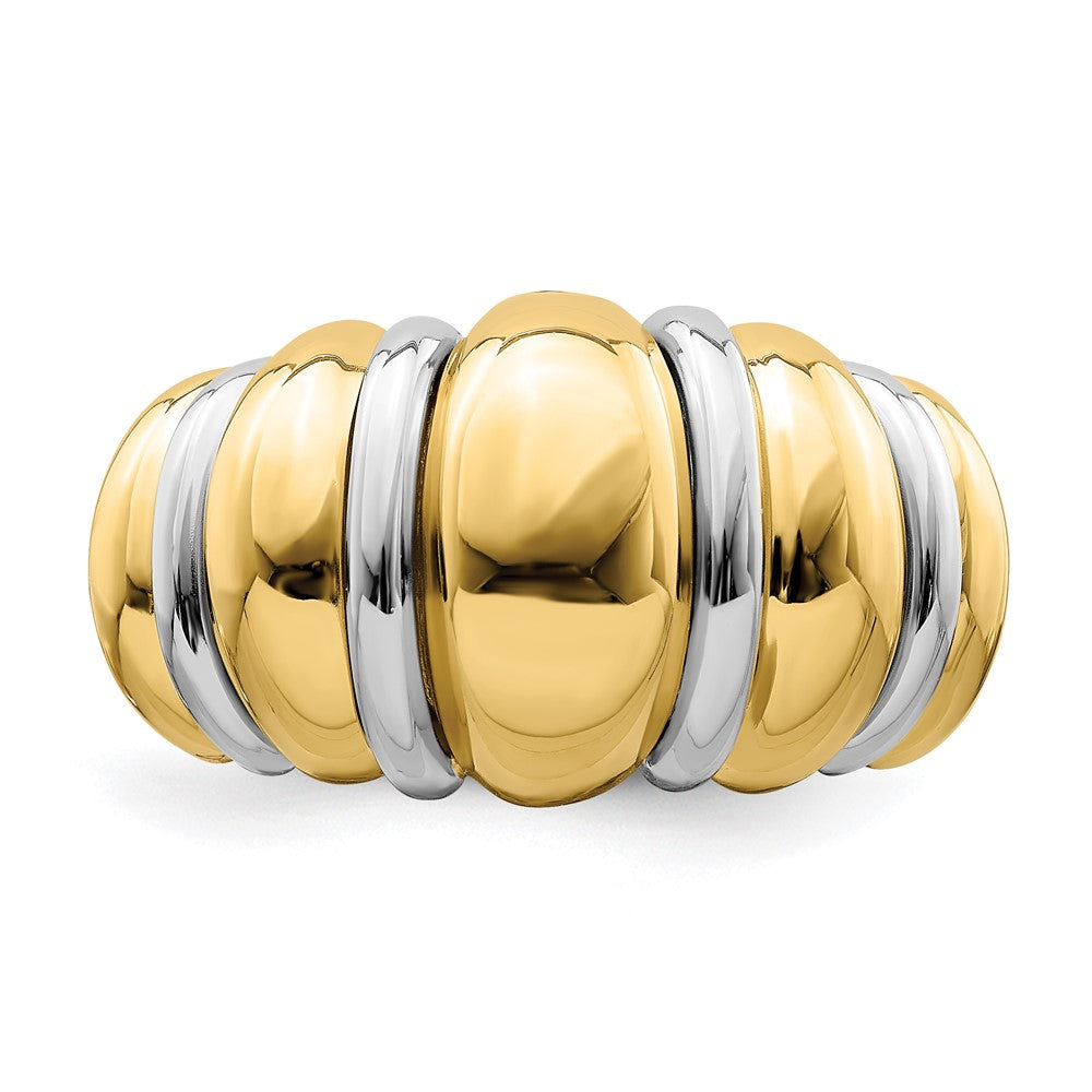 14k Two-tone Shrimp Dome Ring