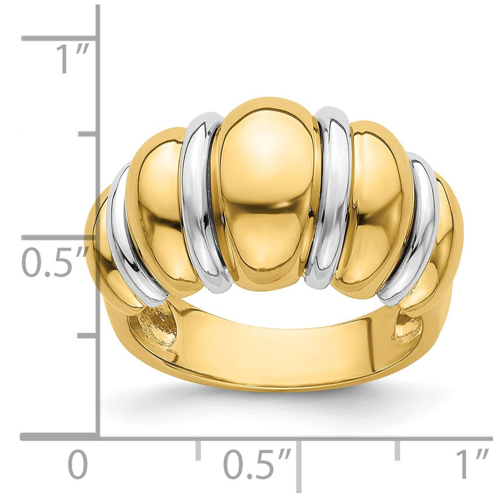 14k Two-tone Shrimp Dome Ring