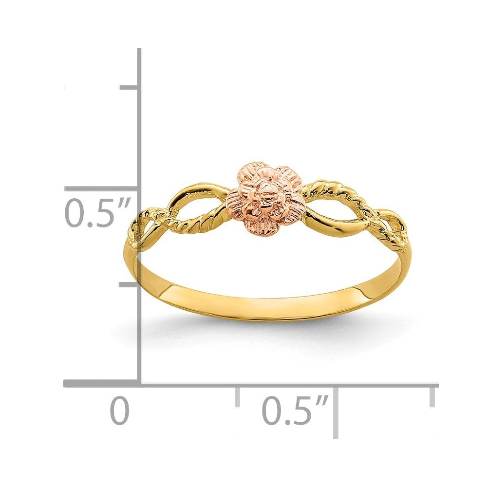 14k Two-Tone Flower Ring