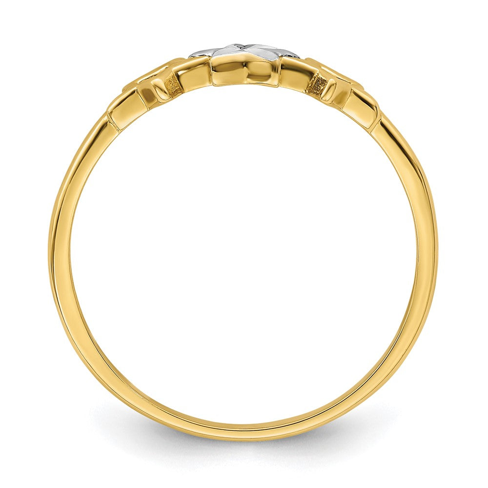 14k w/Rhodium 3-star Ring
