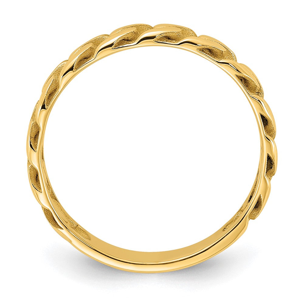 14k Polished 4mm Curb Link Ring Size 9