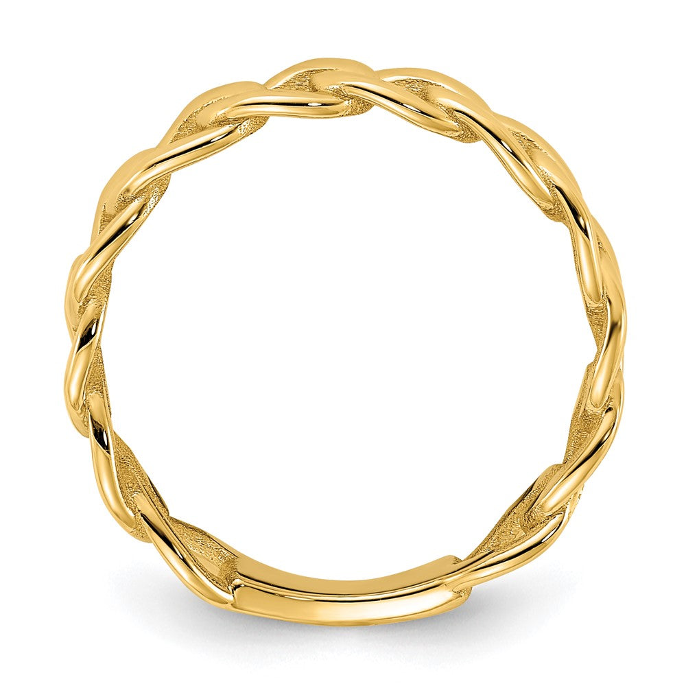 14k Polished 5mm Curb Link Ring Size 5
