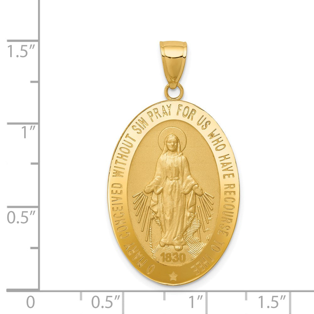 14k Virgin Mary Medal Pendant