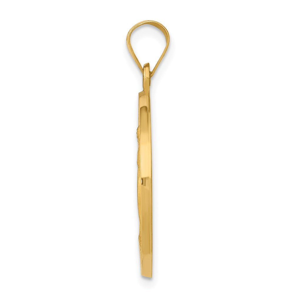 14k Virgin Mary Medal Hollow Pendant