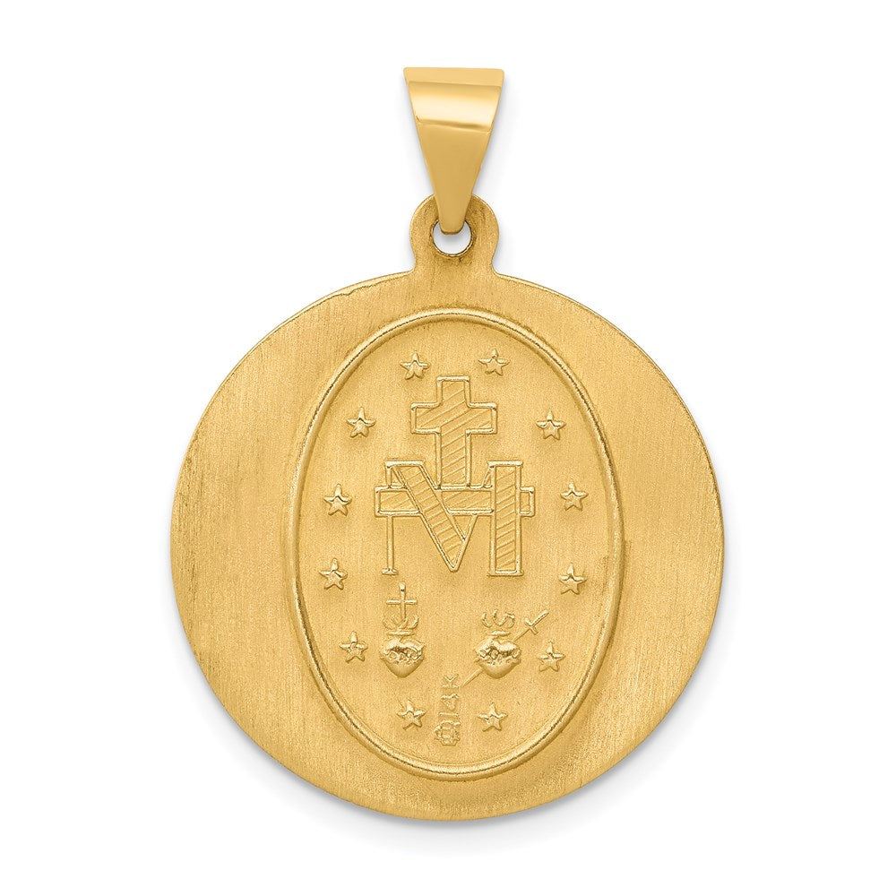 14k Virgin Mary Medal Hollow Pendant