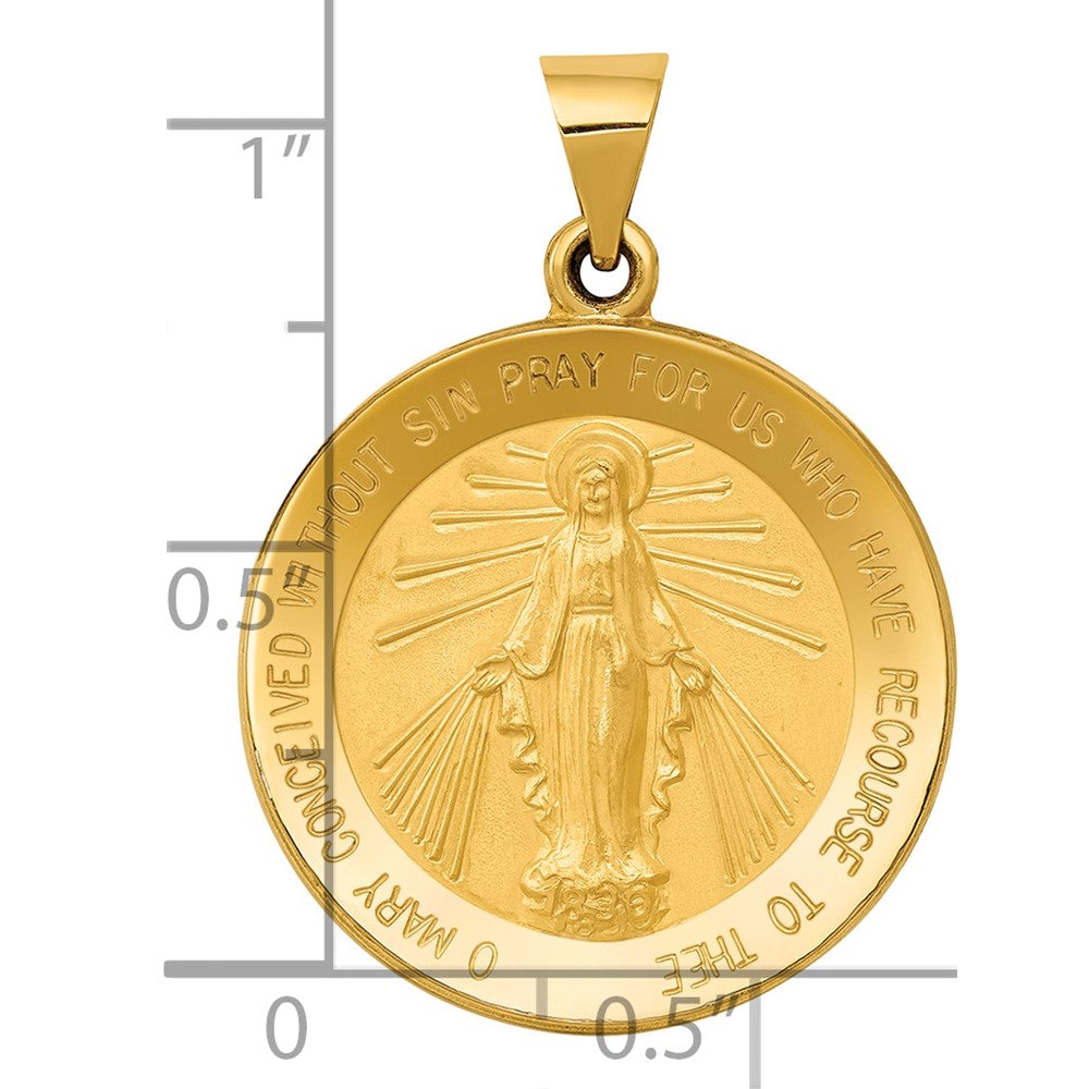 14k Virgin Mary Medal Hollow Pendant