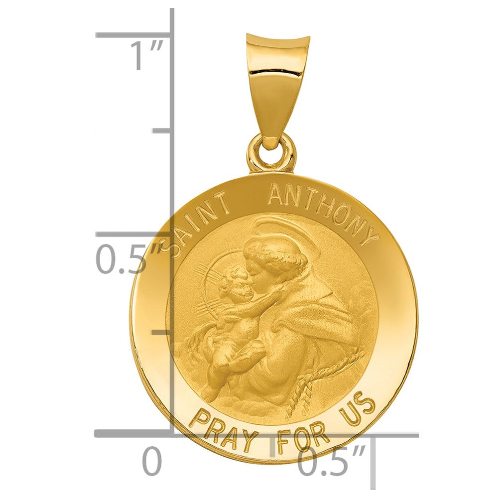 14k Saint Anthony Medal Hollow Pendant