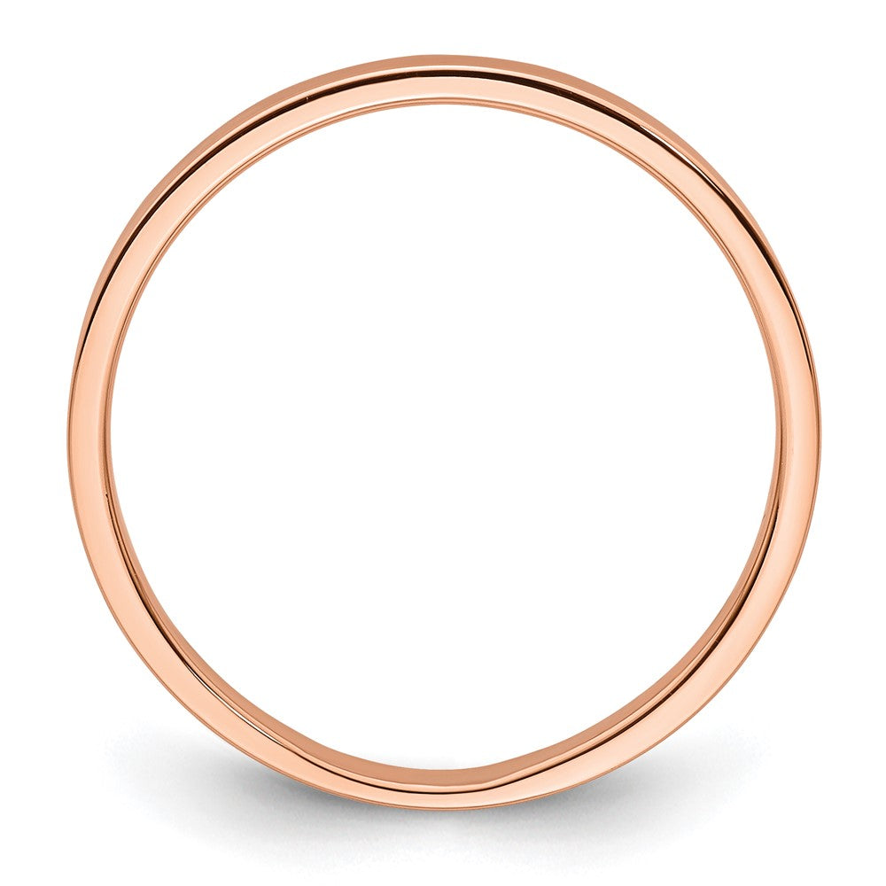 14k Rose Gold 2mm Lightweight Flat Wedding Band Size 10.5
