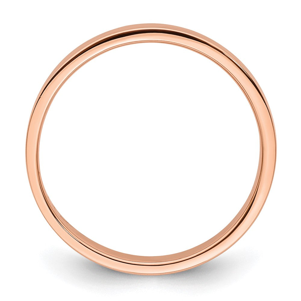 14k Rose Gold 3mm Lightweight Flat Wedding Band Size 12