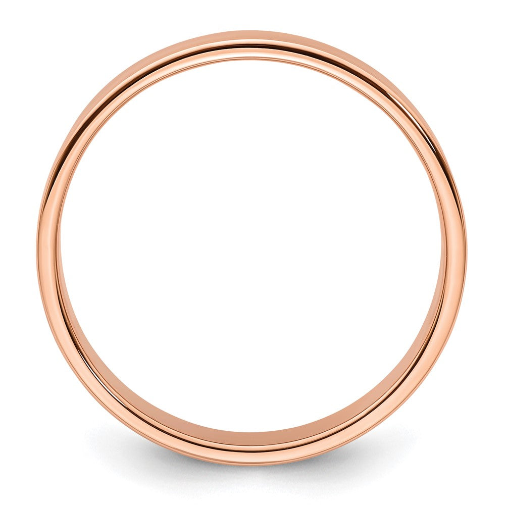 14k Rose Gold 5mm Lightweight Flat Wedding Band Size 12