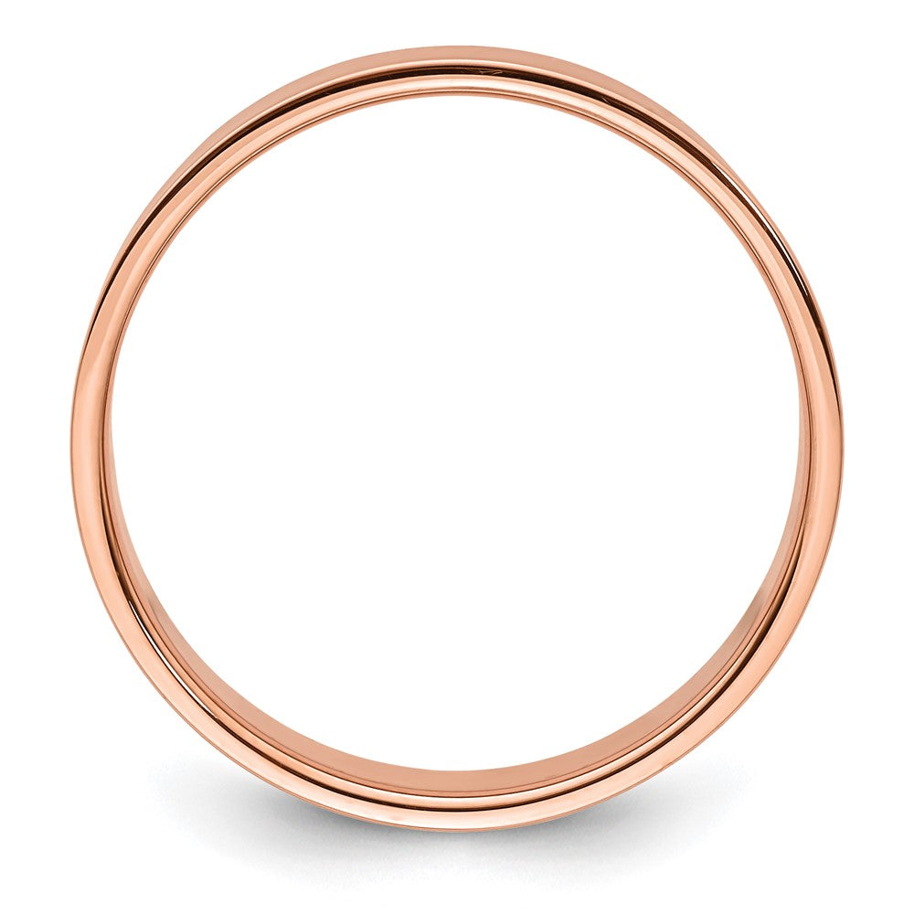 14k Rose Gold 6mm Lightweight Flat Wedding Band Size 9.5