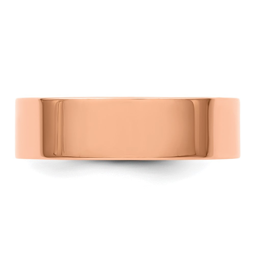 14k Rose Gold Rose Gold 6mm Lightweight Flat Wedding Band Size 7.5