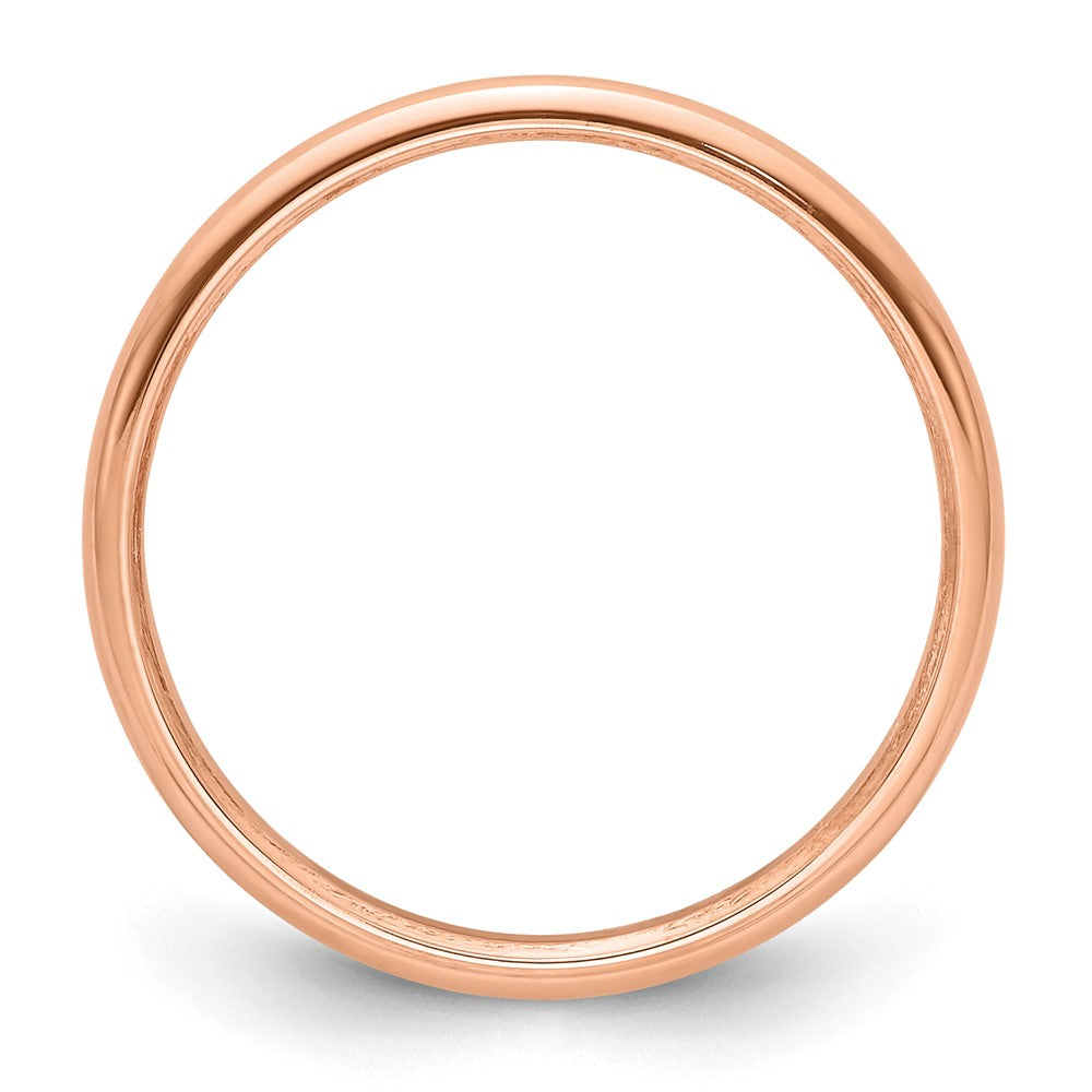 14k Rose Gold 2mm Half Round Wedding Band Size 8.5