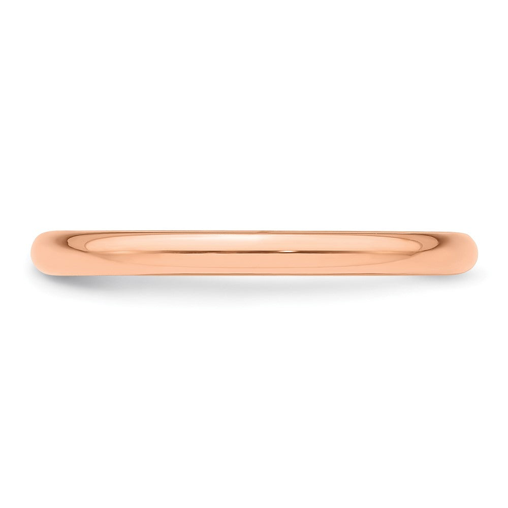 14k Rose Gold 2mm Half-Round Wedding Band Size 6