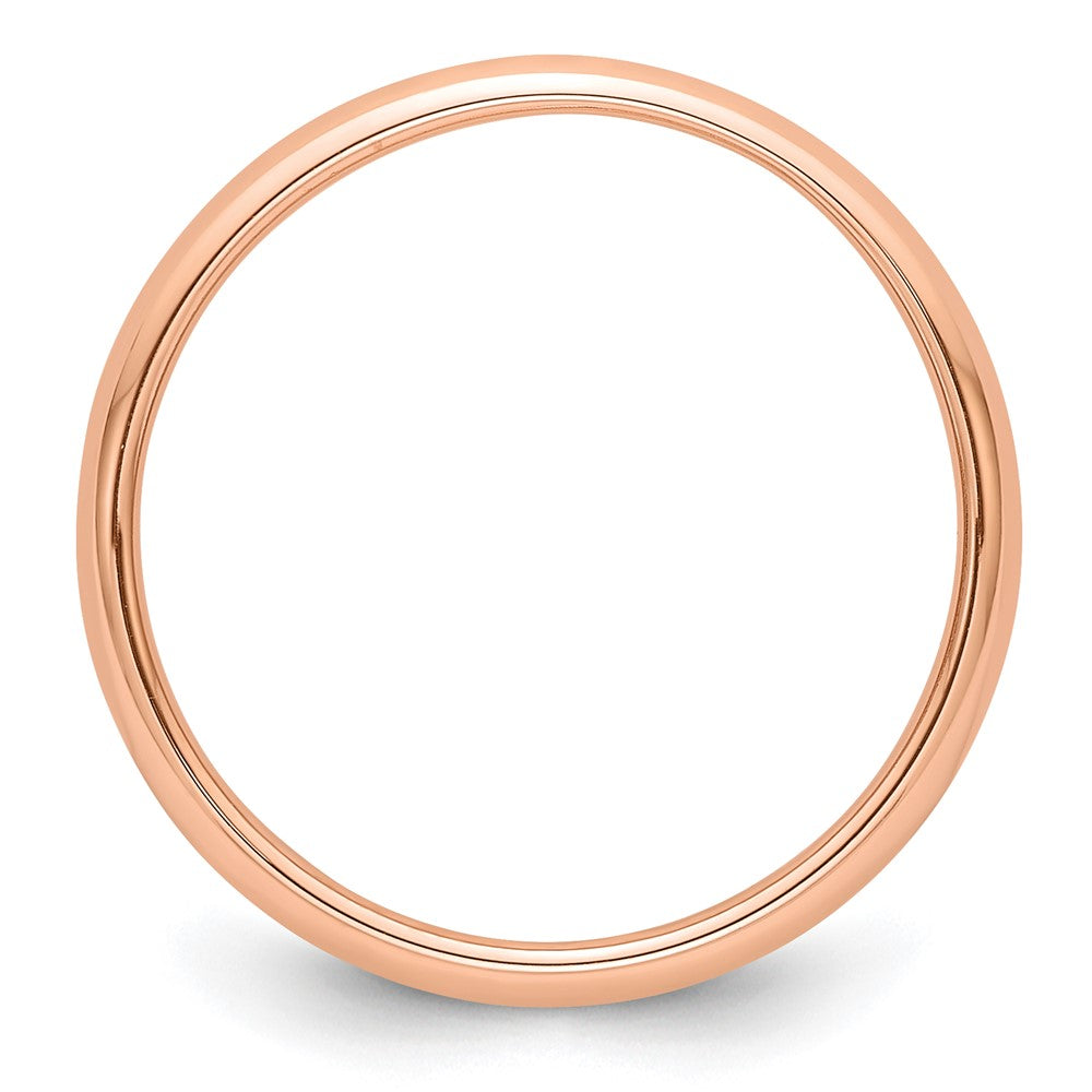 14k Rose Gold 3mm Half Round Wedding Band Size 12.5
