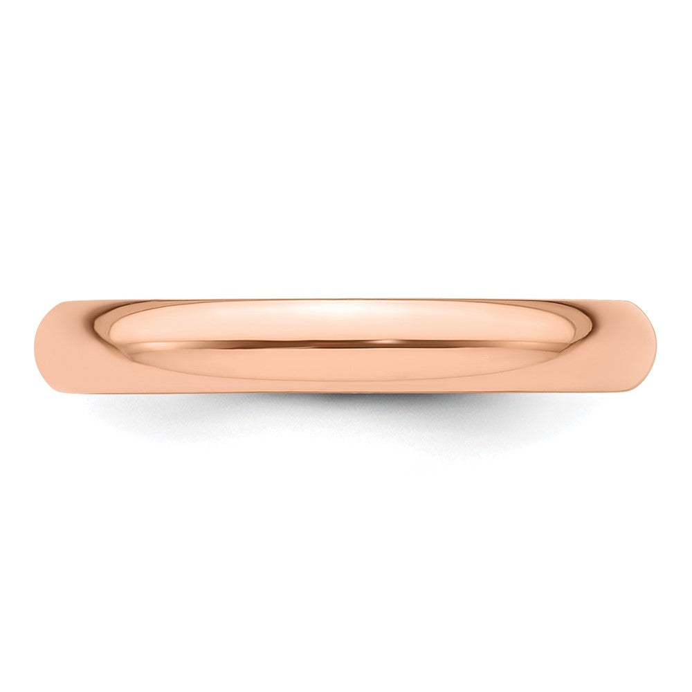 14k Rose Gold 3mm Half-Round Wedding Band Size 6.5