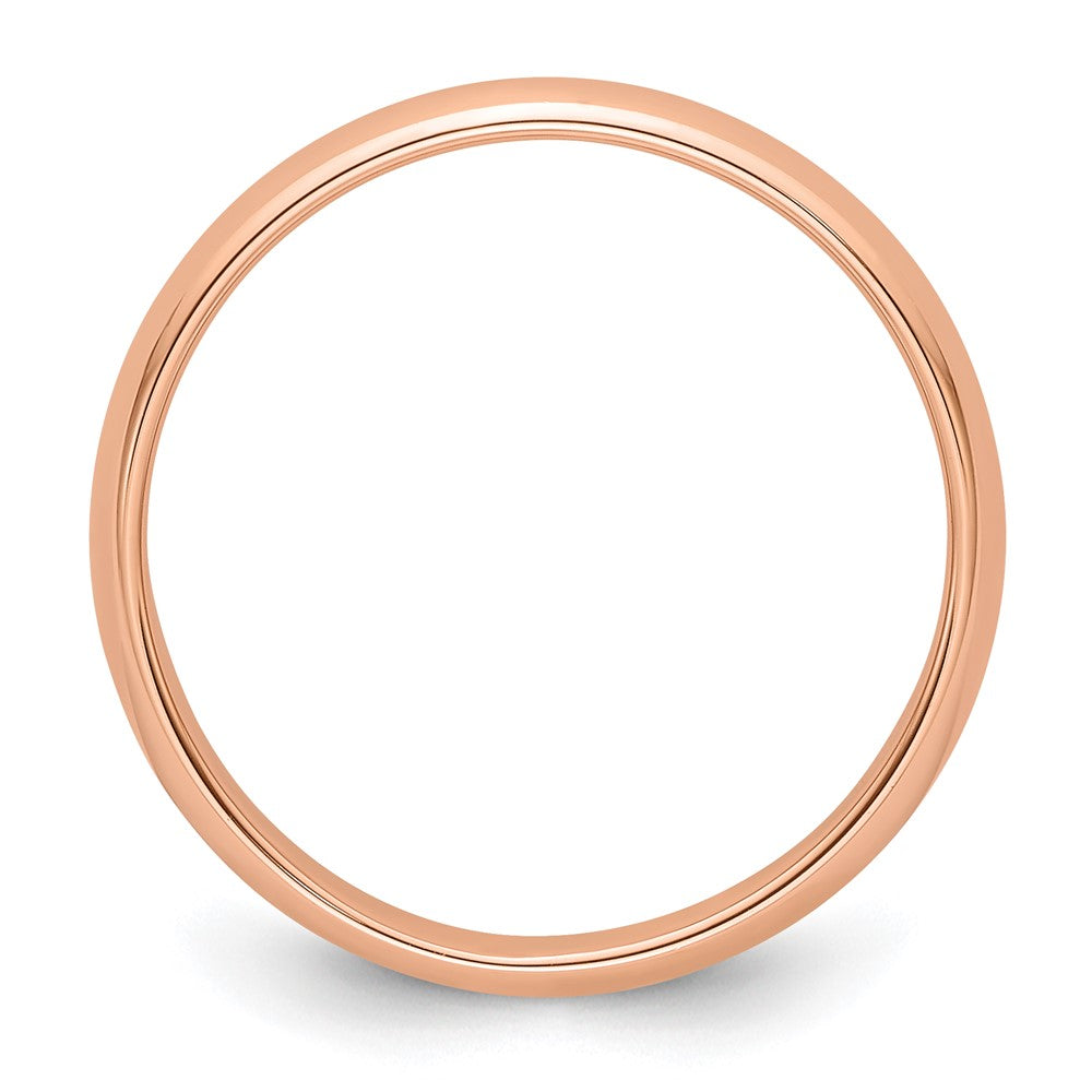 14k Rose Gold 4mm Half Round Wedding Band Size 12.5