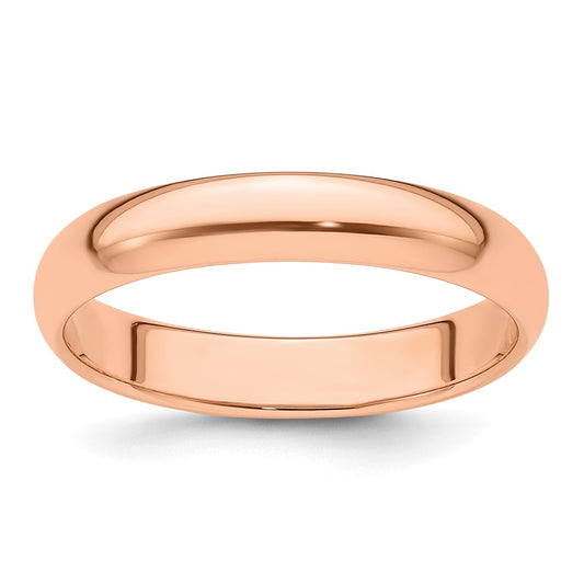 14k Rose Gold 4mm Half Round Wedding Band Size 12.5