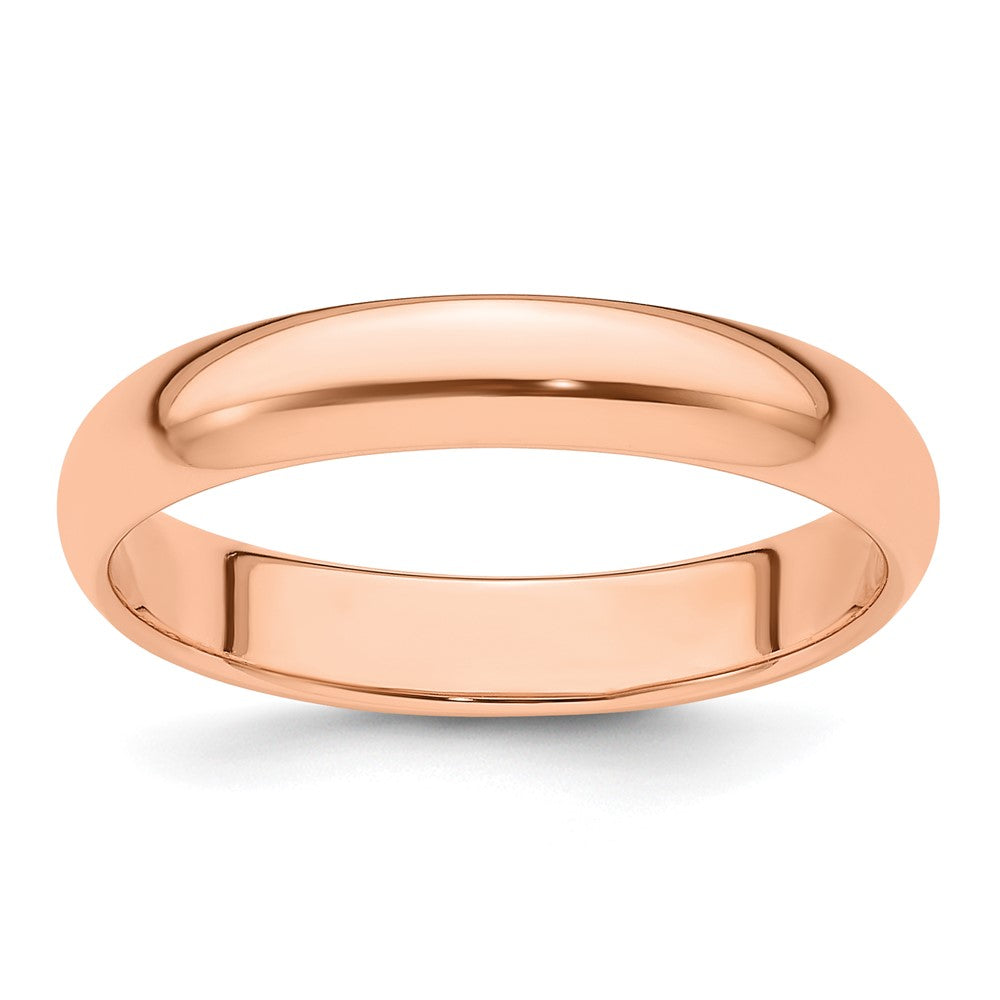 14k Rose Gold 4mm Half-Round Wedding Band Size 7