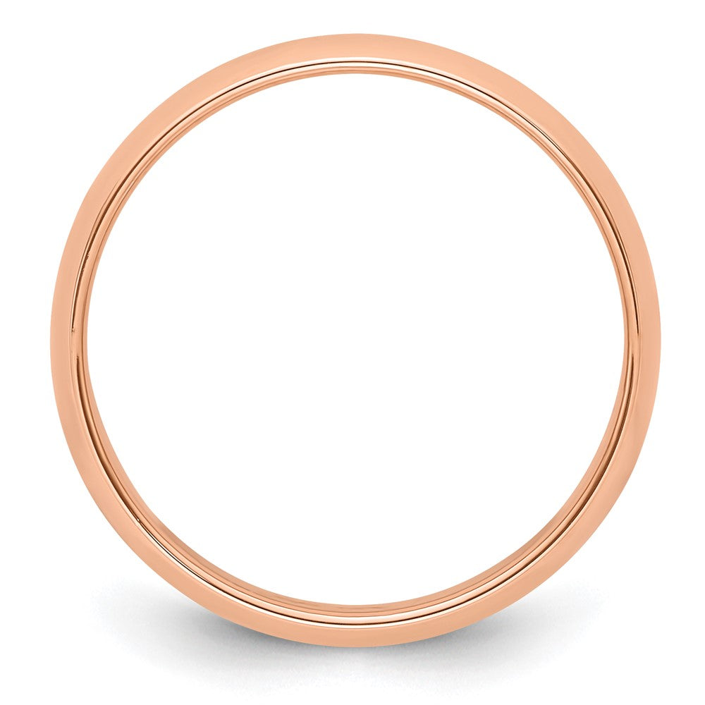 14k Rose Gold 5mm Half-Round Wedding Band Size 7.5