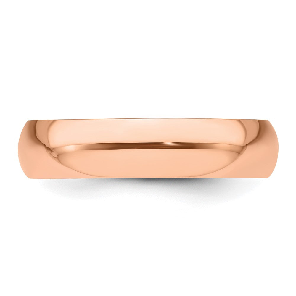 14k Rose Gold 5mm Half-Round Wedding Band Size 4.5