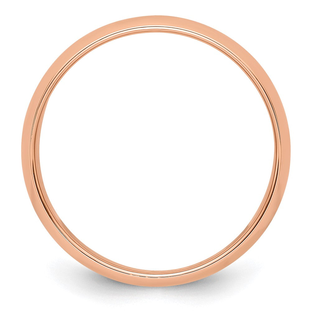 14k Rose Gold 6mm Half-Round Wedding Band Size 7