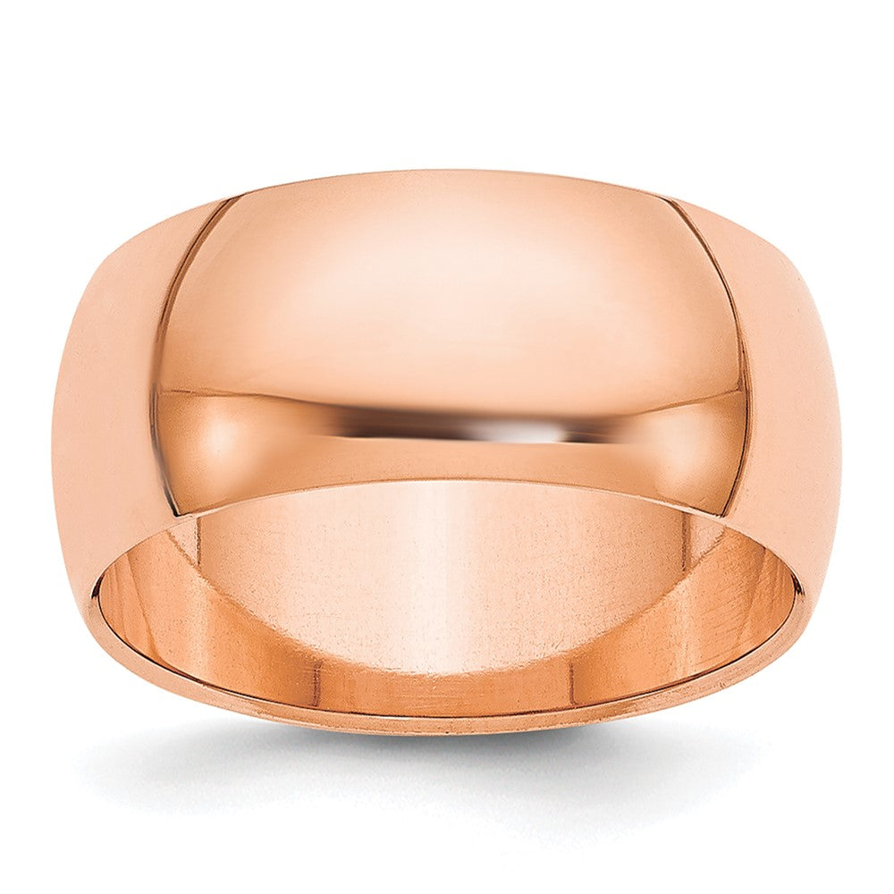 14k Rose Gold 8mm Half Round Wedding Band Size 14
