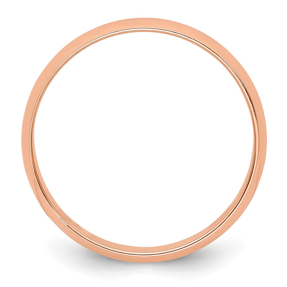 14k Rose Gold 4mm Lightweight Half Round Wedding Band Size 12.5
